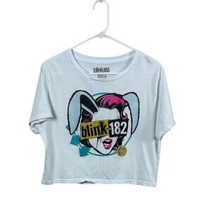 Blink 182 White Cropped Band Tee size 2X